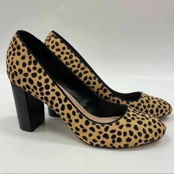 SOLE Society Giselle cheetah stacked‎ heel pumps - Picture 6 of 6